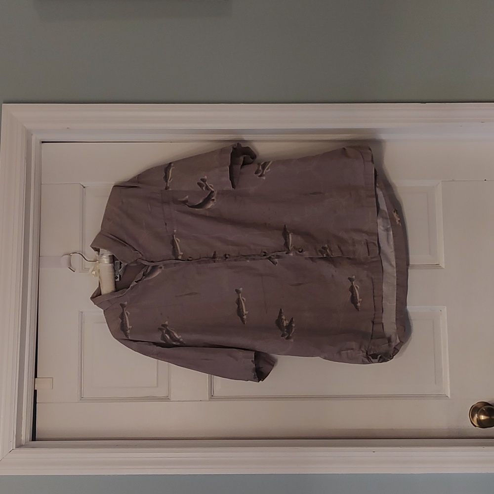 Columbia River Trout Print Button Down Shirt size XL